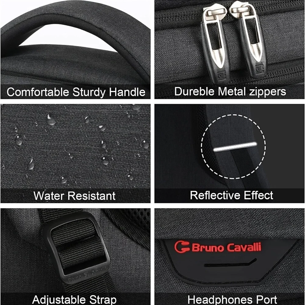 Laptop‎ Backpack Business Travel Anti Theft Slim Durable with USB Black NEW